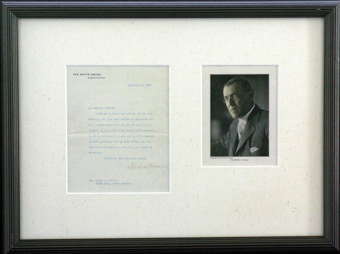 Woodrow Wilson Autographed Letter